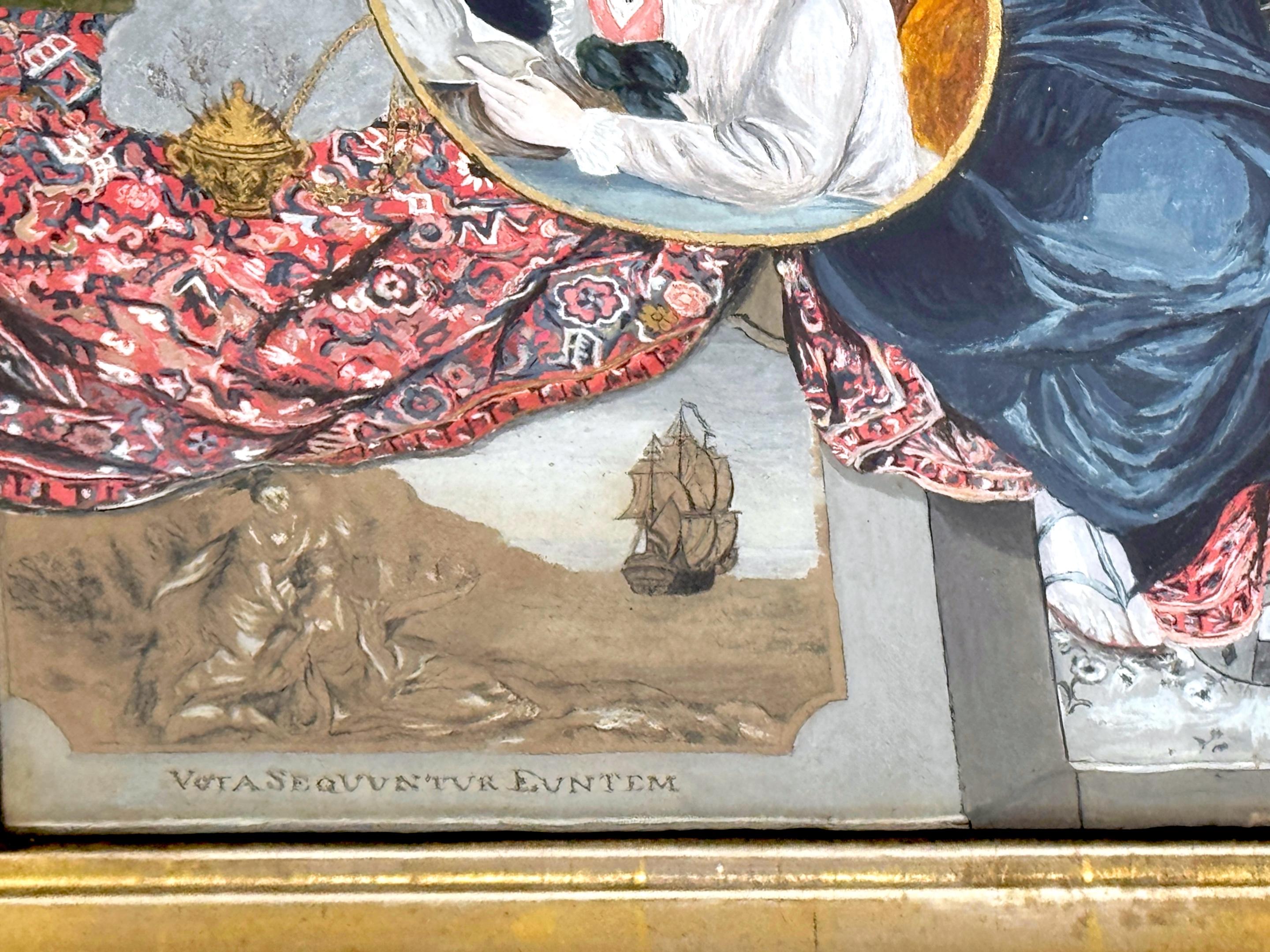Siglo XVIII Pintura de China Trade sobre espejo Retrato de Catharina van Braam Houckgeest Chino en venta