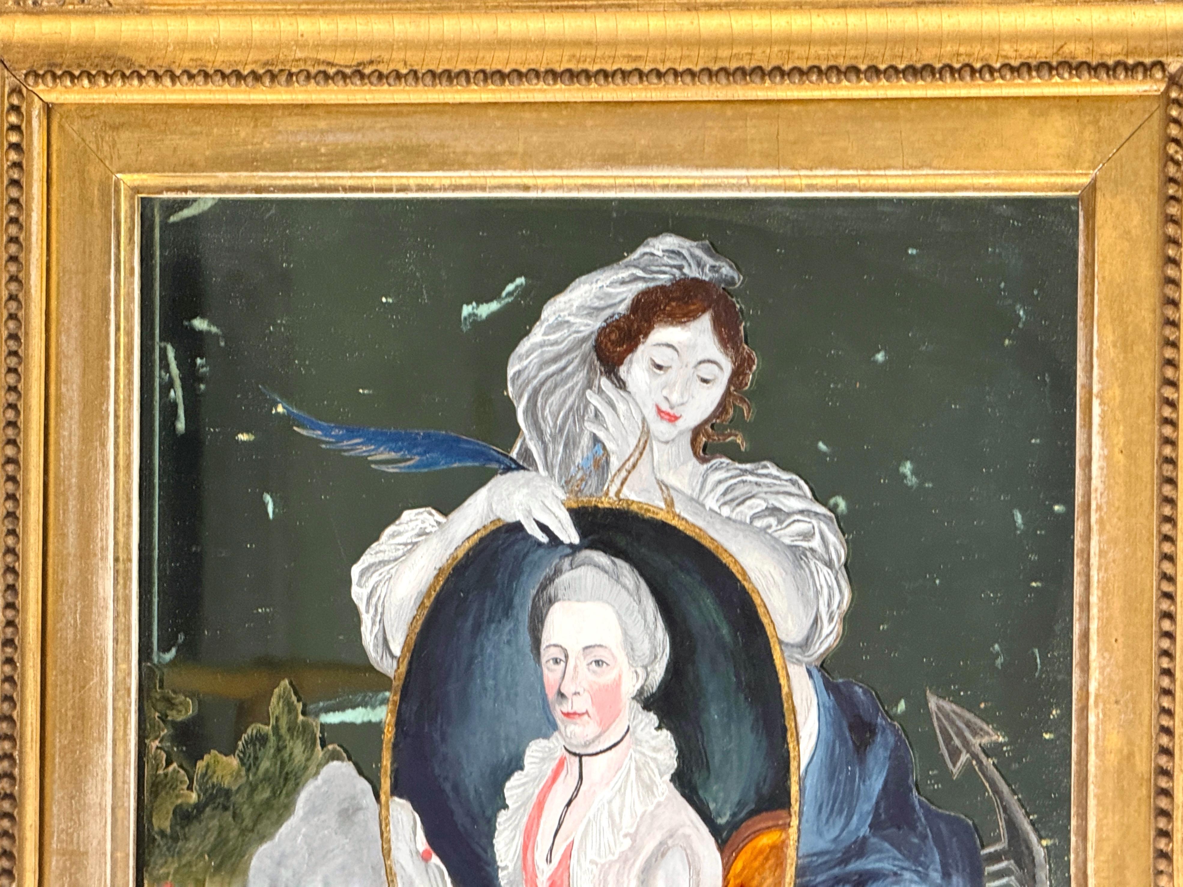 Siglo XVIII Pintura de China Trade sobre espejo Retrato de Catharina van Braam Houckgeest siglo XVIII en venta