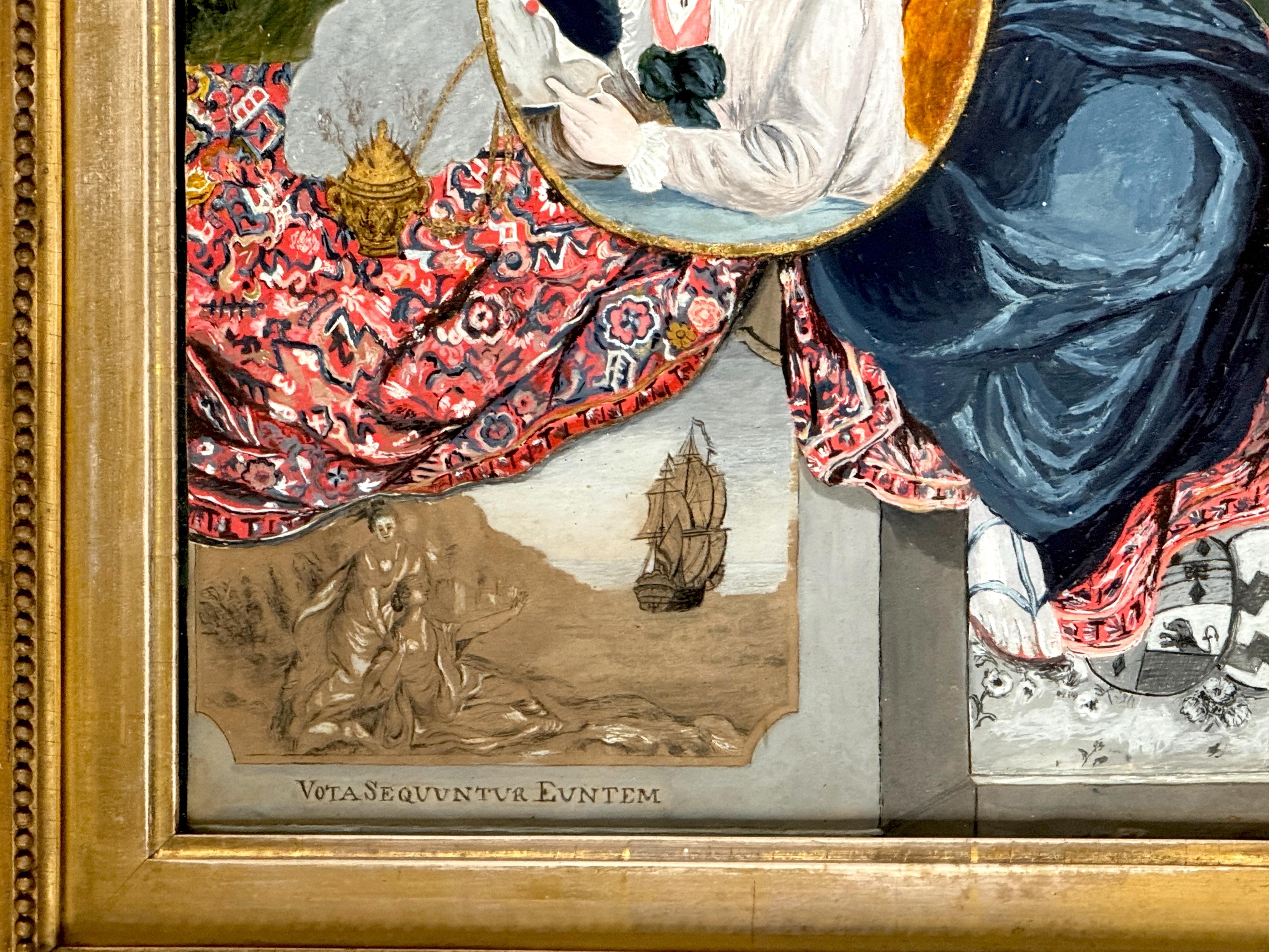 Siglo XVIII Pintura de China Trade sobre espejo Retrato de Catharina van Braam Houckgeest Esmalte en venta