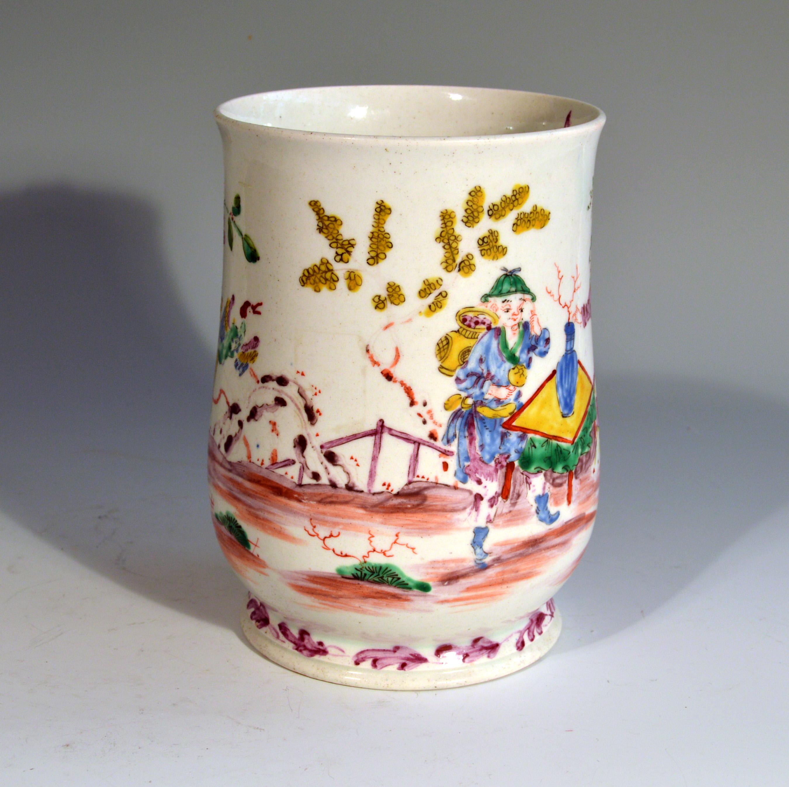 Bow Porcelain Chinoiserie Krug aus dem 18. Jahrhundert im Angebot 3