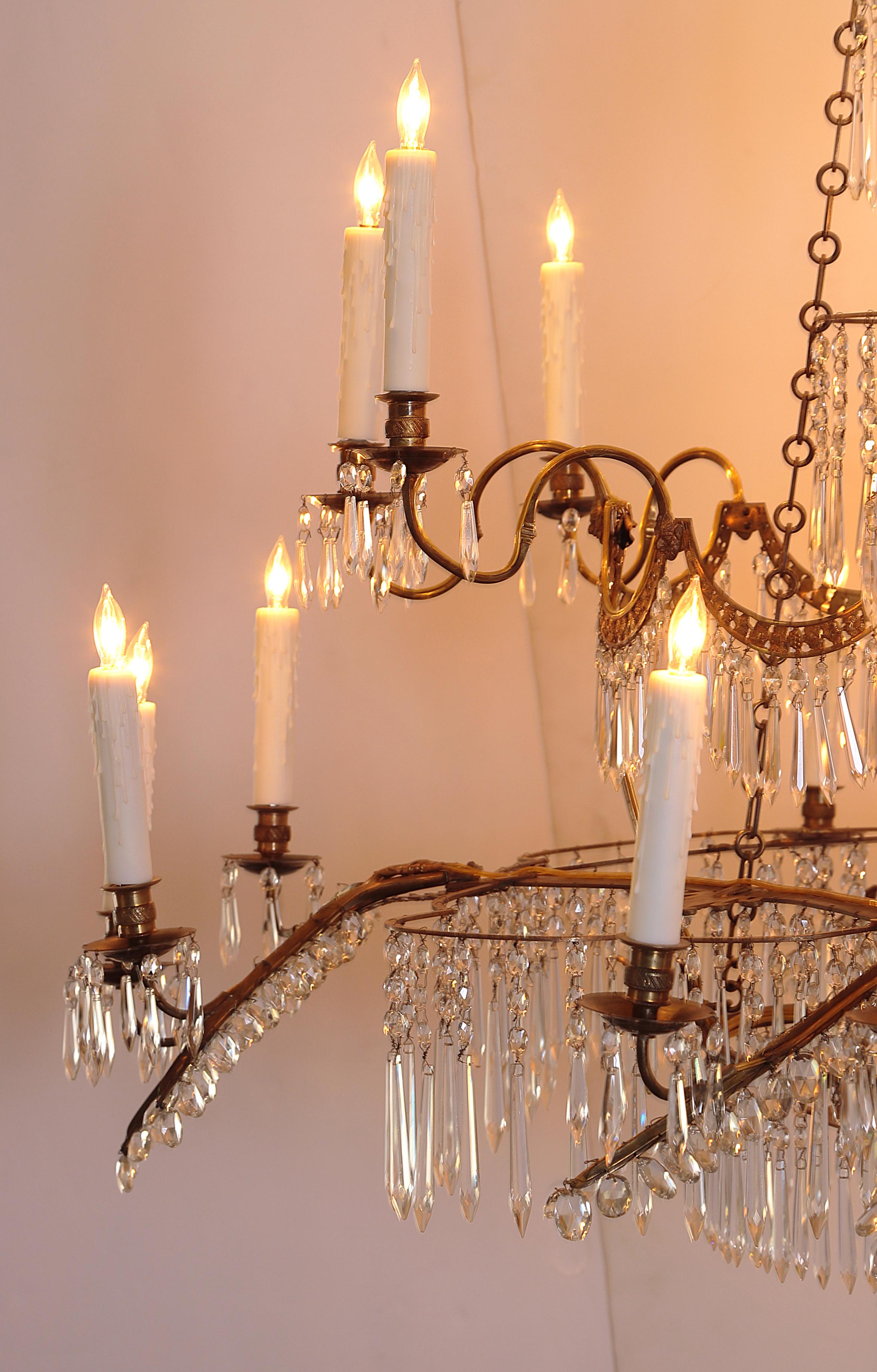 18th Century 20-Light Neoclassic Chandelier, German Probably Werner & Mieth For Sale 3