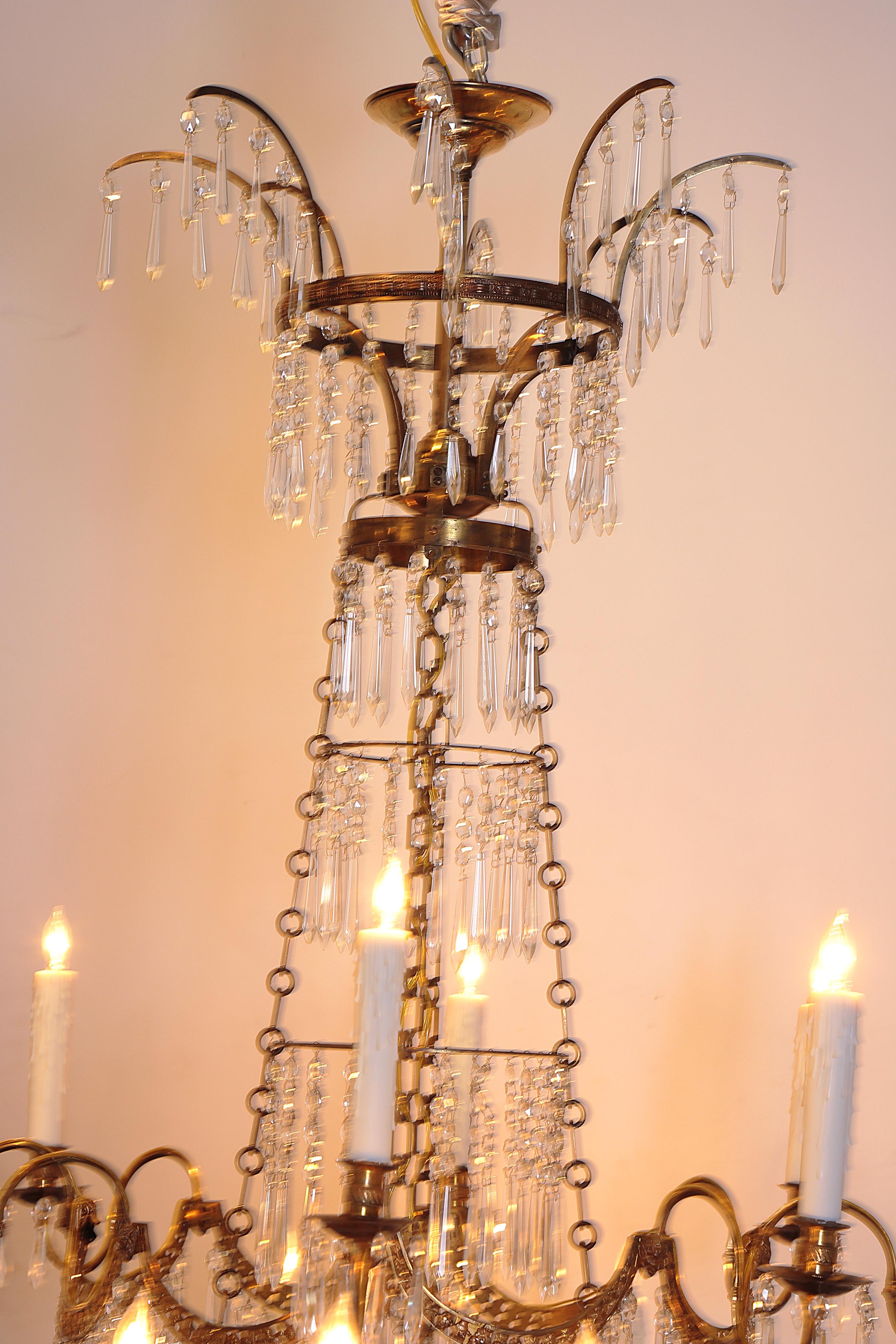 18th Century 20-Light Neoclassic Chandelier, German Probably Werner & Mieth For Sale 4