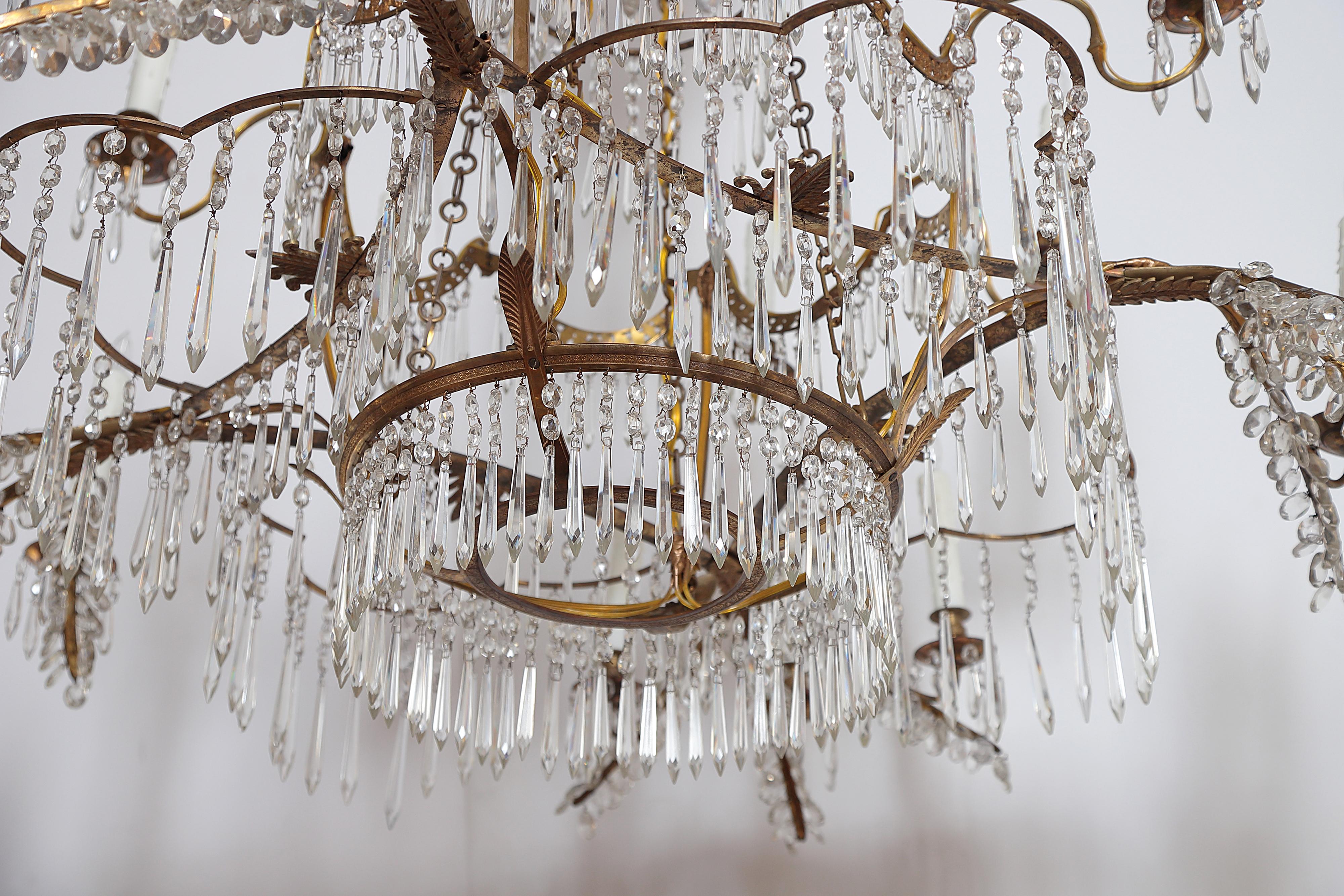 18th Century 20-Light Neoclassic Chandelier, German Probably Werner & Mieth For Sale 5