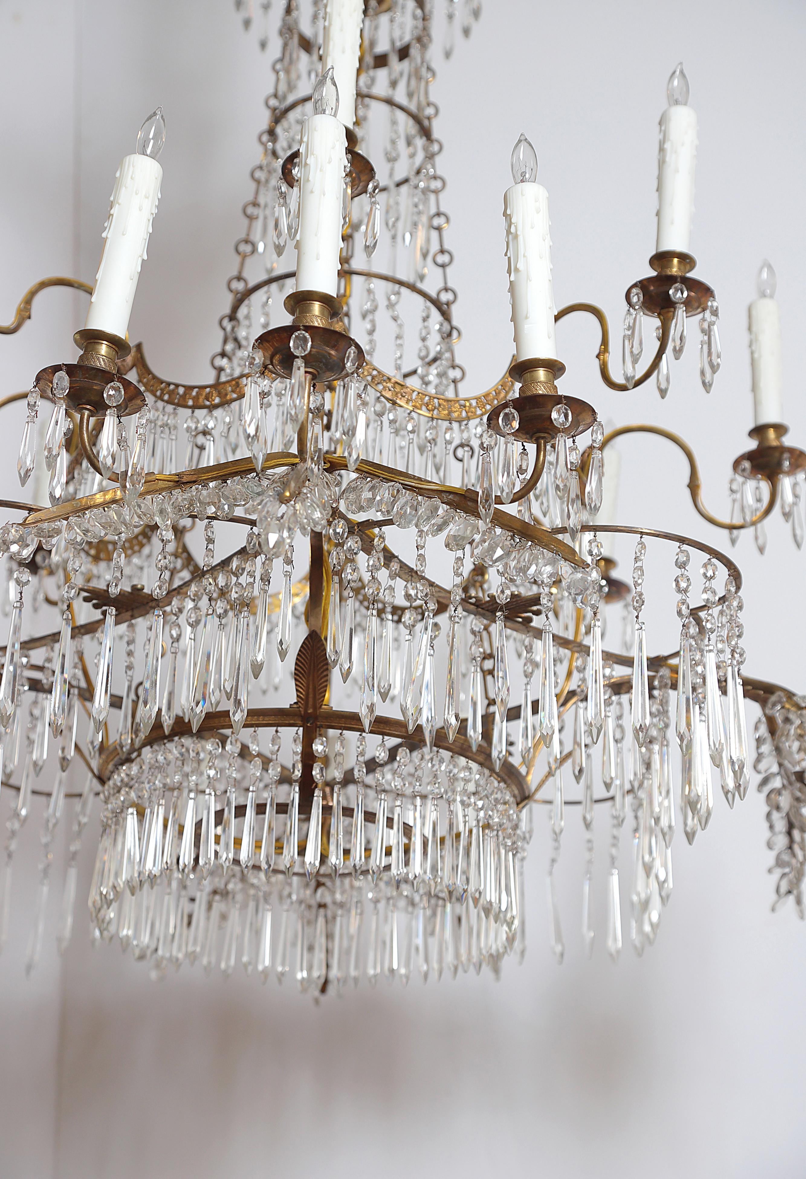 18th Century 20-Light Neoclassic Chandelier, German Probably Werner & Mieth For Sale 6