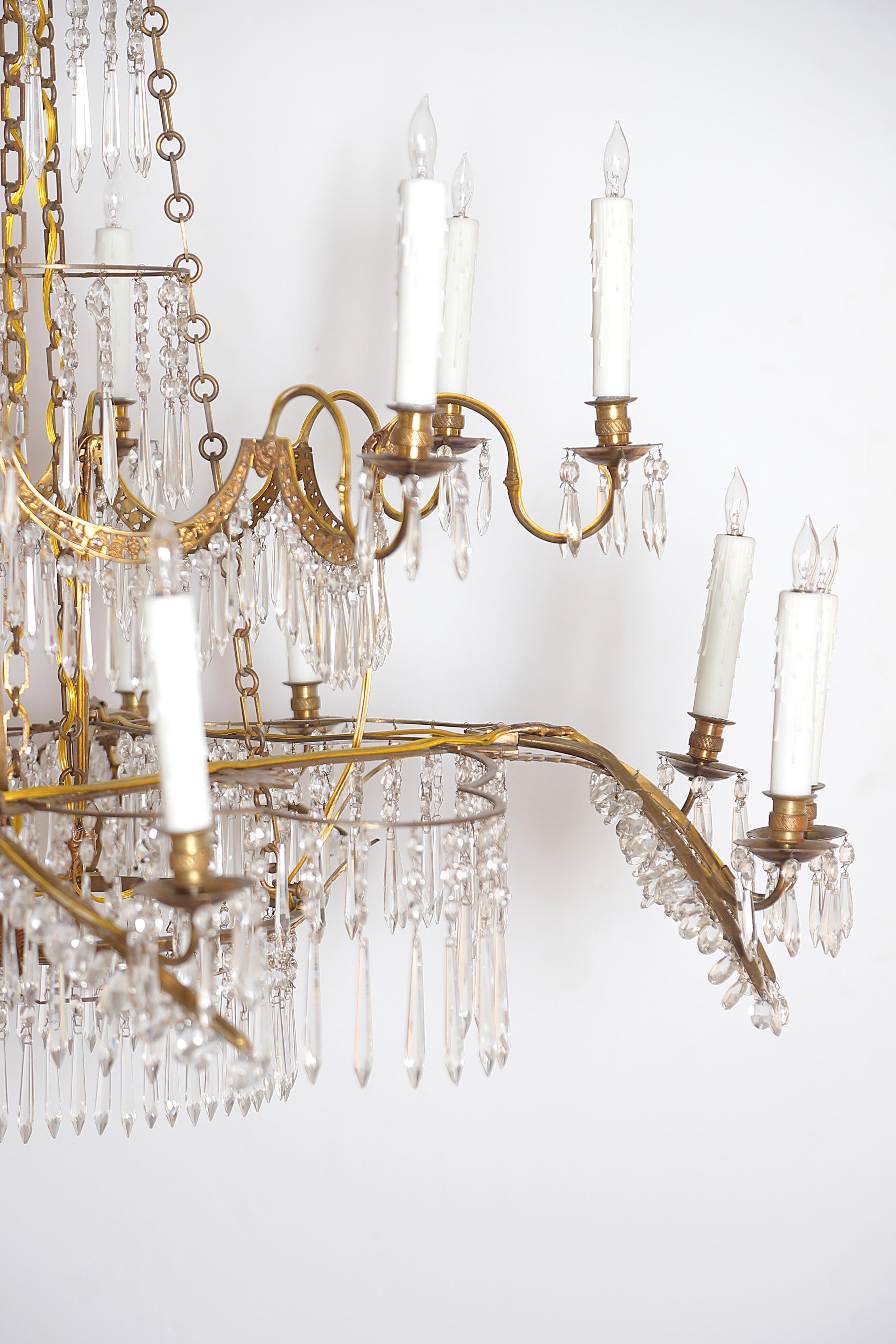 18th Century 20-Light Neoclassic Chandelier, German Probably Werner & Mieth In Good Condition In Dallas, TX