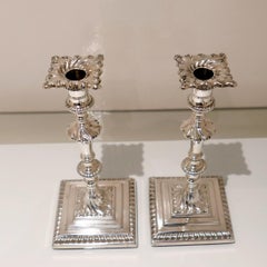 Antique George III Sterling Silver Pair of Candlesticks London 1765 W Cafe