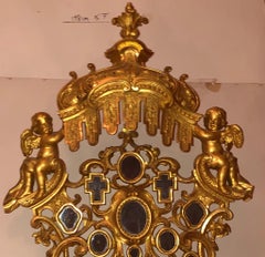 18th Century 67 inch Tall French Rococo Reliquary, with Angels Acanthus Leaves