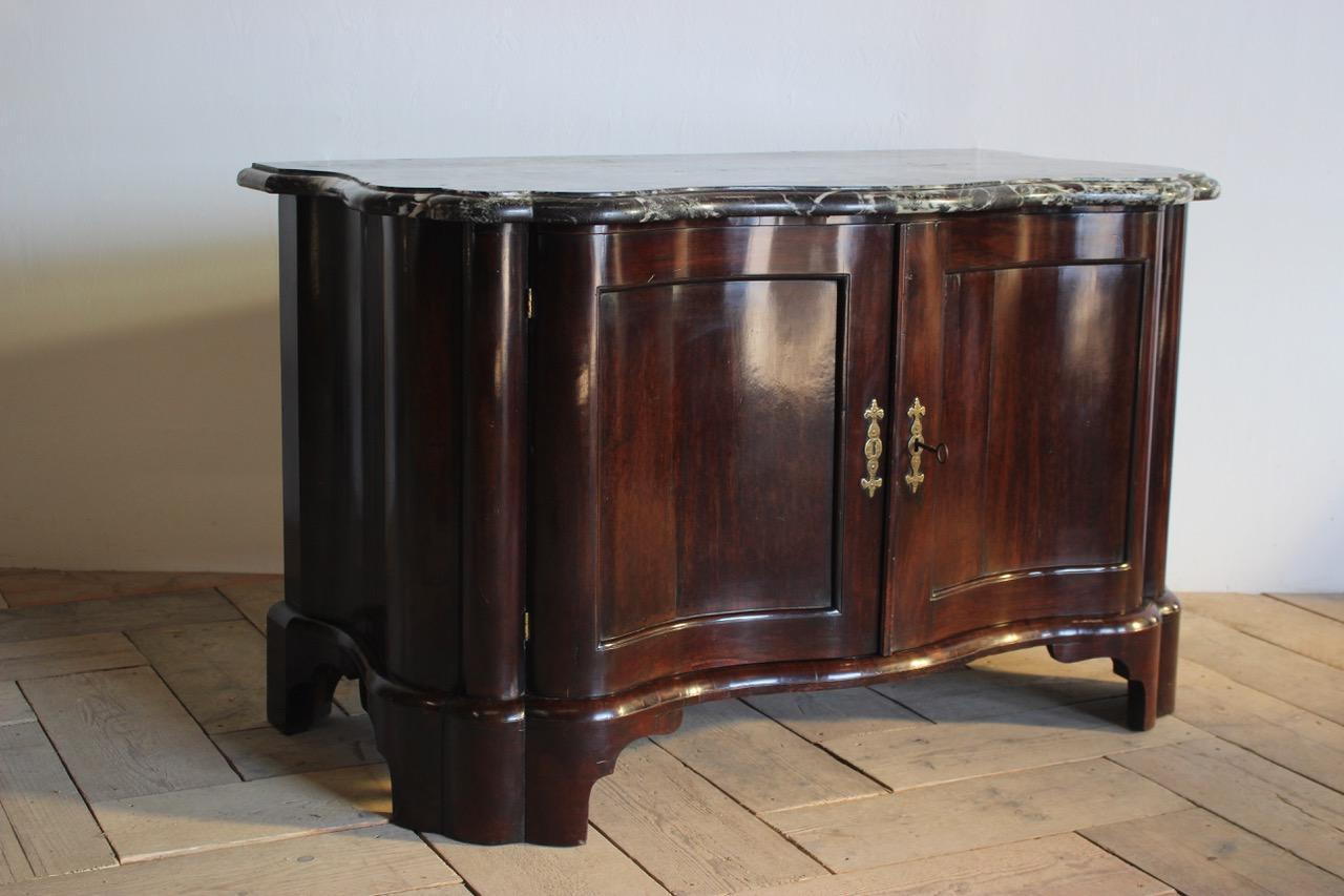 18th Century Dutch Mahogany Serpentine Buffet or Cabinet 2