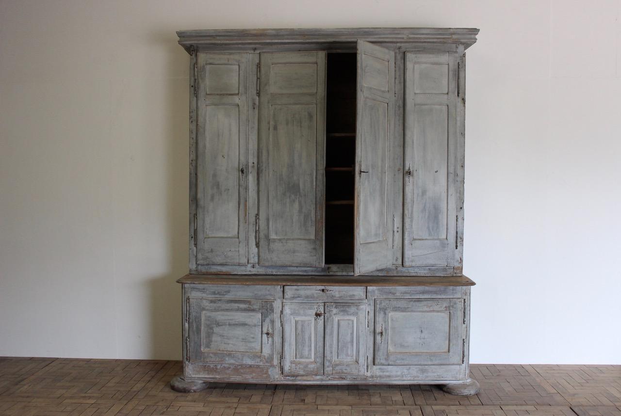 A wonderful 18th century French painted cabinet of great proportions, offering plenty of storage and retaining the original paint, that will make a statement in most settings. 

Great color and proportions, 

France, circa 1780 

Additional