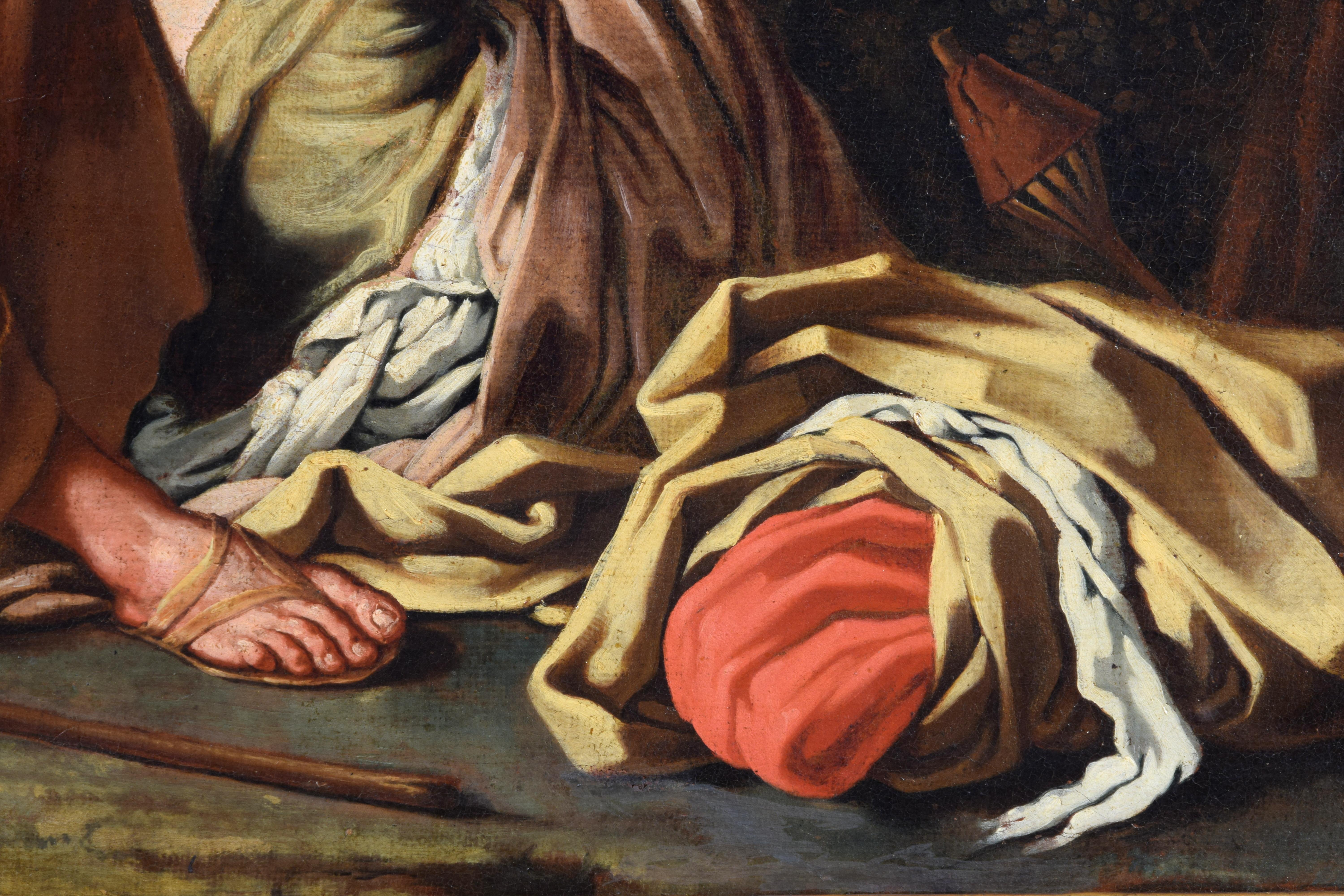 XVIIIe siècle, peinture italienne, Loth et les filles, attribuée à Giuseppe Gambarini en vente 9