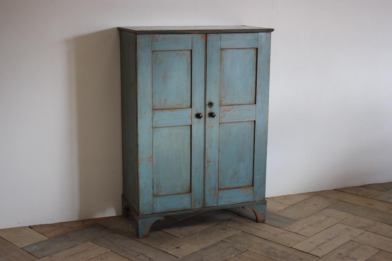 Wood 18th Century Painted House Keepers Cupboard in Original Paint