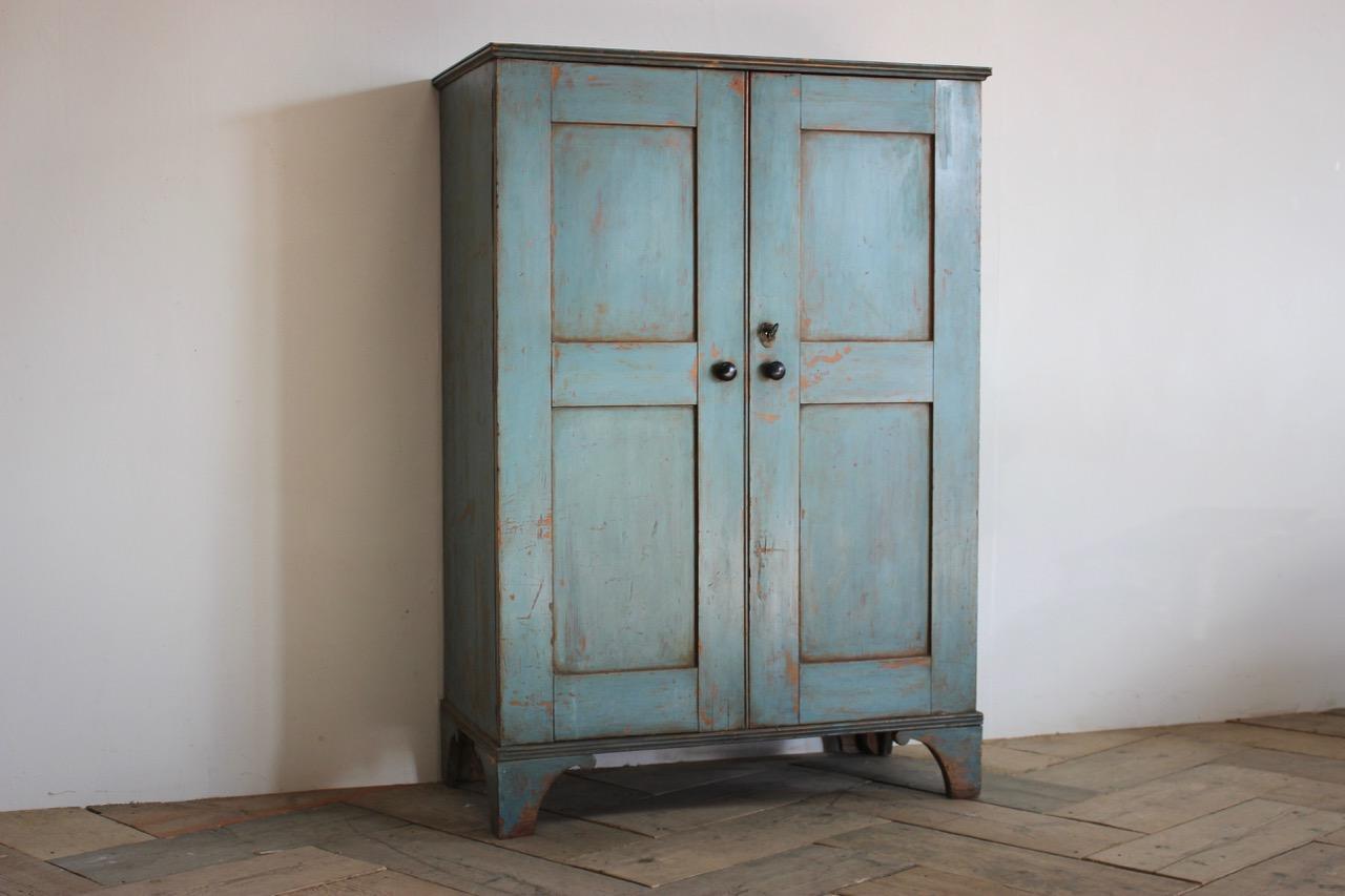 18th Century Painted House Keepers Cupboard in Original Paint 3