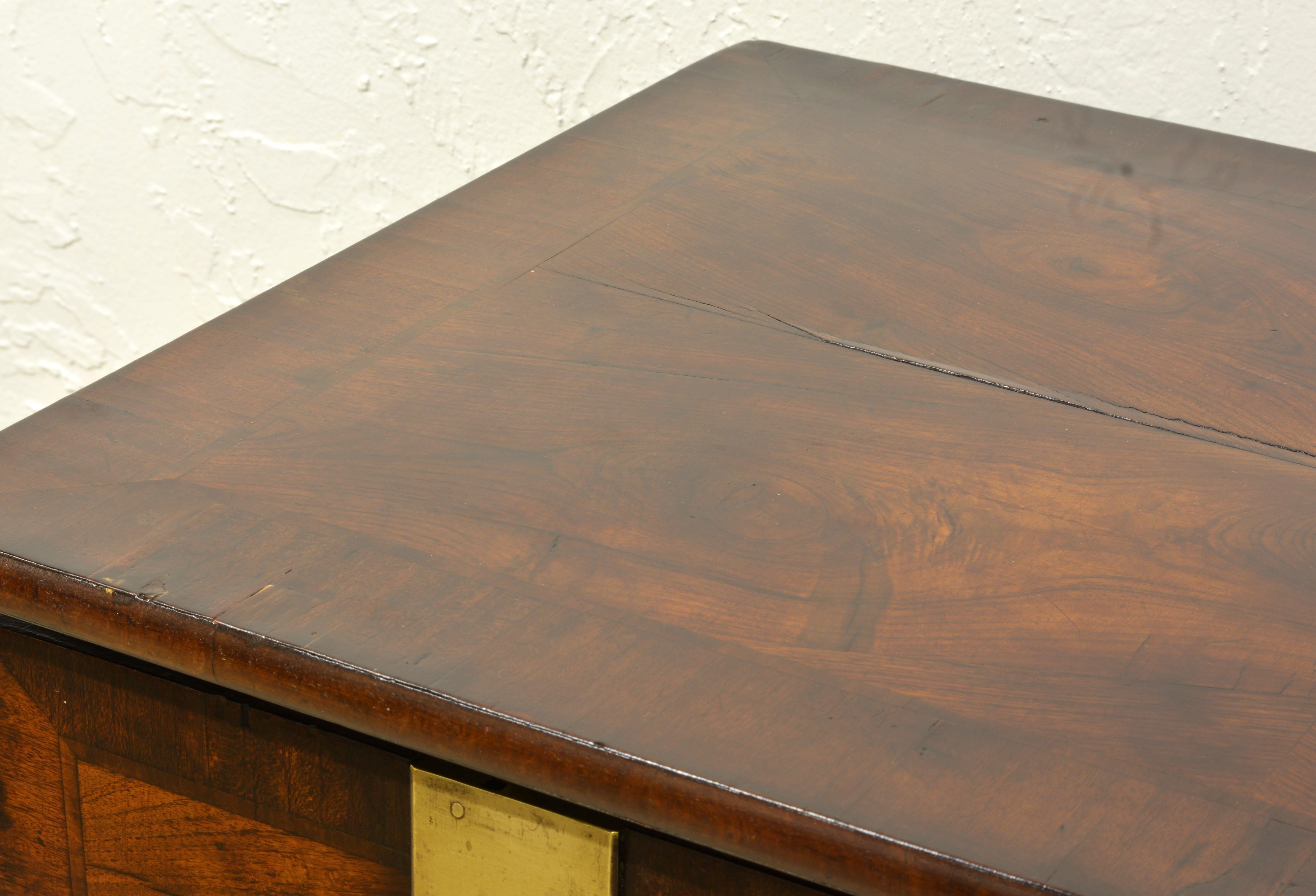 18th Century Spanish Lift Top Inlaid Walnut Compartment Side Table 2