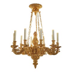 18th Century 10 arms Windsor Chandelier in gold 24k