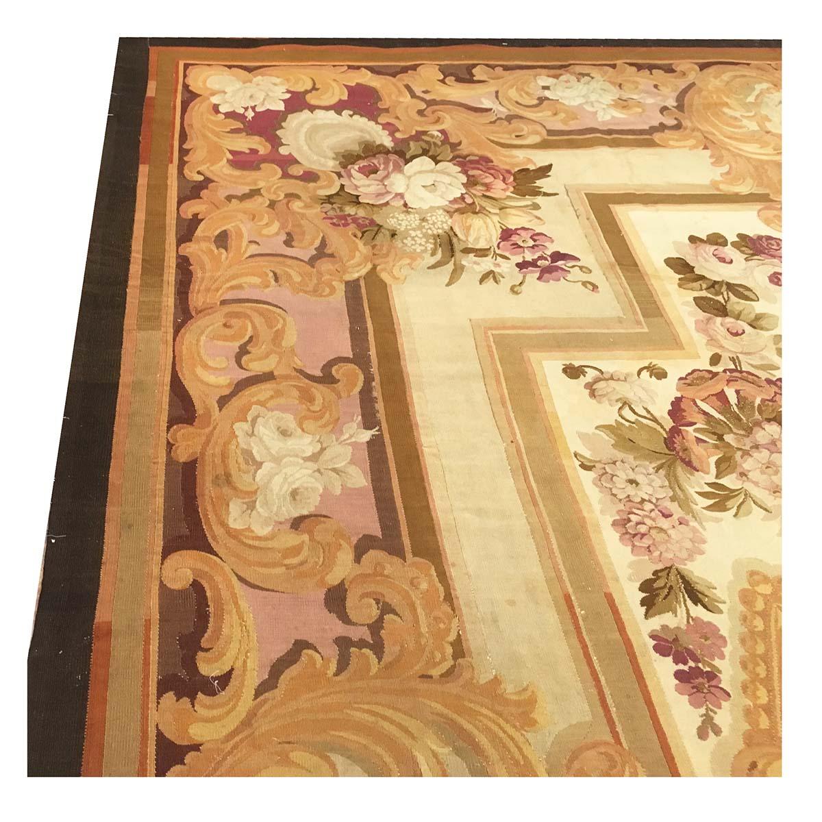 19th Century 14x17 French Aubusson Tapestry Rug #9902078 For Sale 2