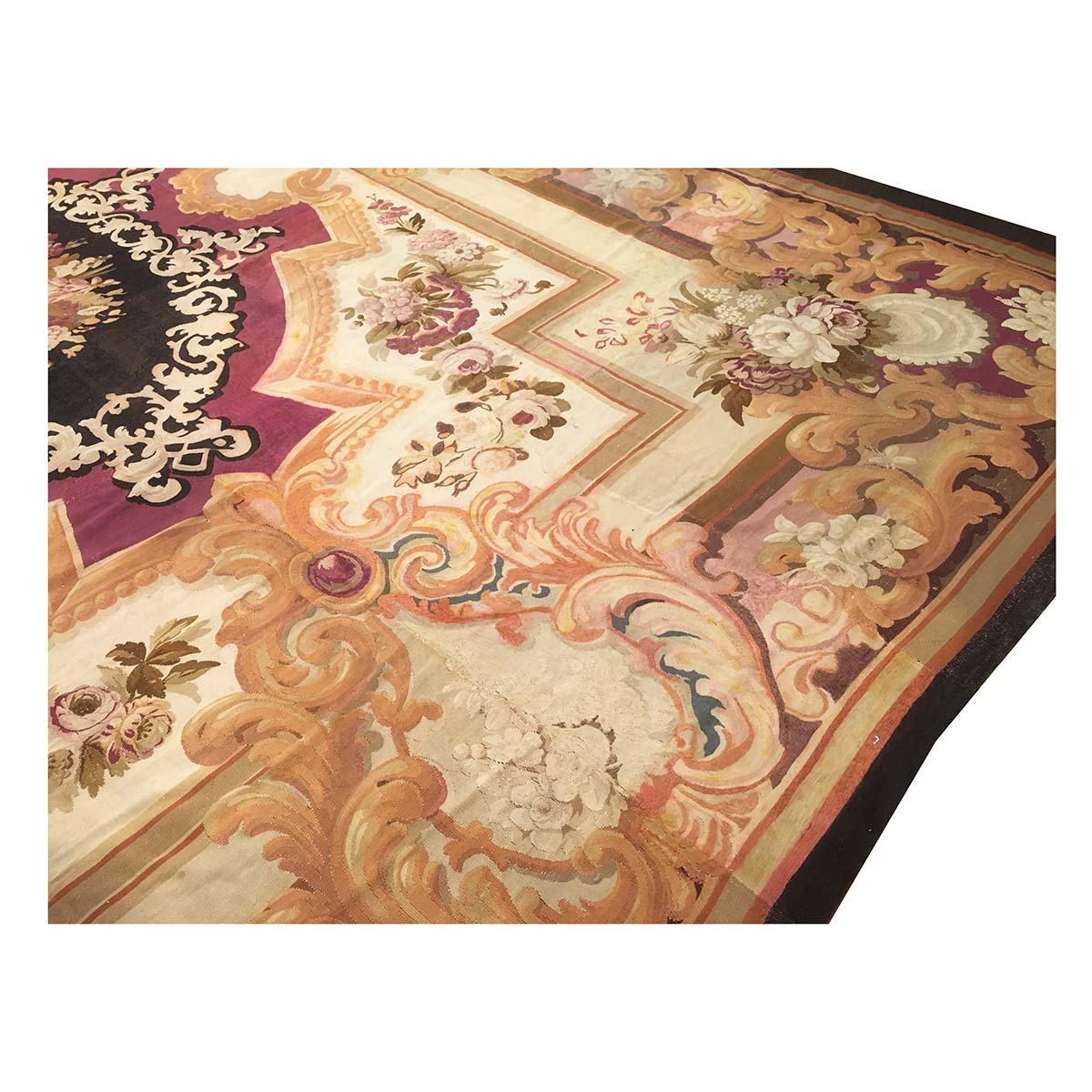 19th Century 14x17 French Aubusson Tapestry Rug #9902078 For Sale 3