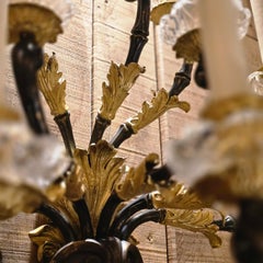 18. Jahrhundert 17 Lichter Coquille Wandlampe in schwarz und gold M-Finish