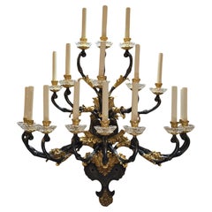 18th Century 17 lights Coquille Wall Lamp in black and gold M finish