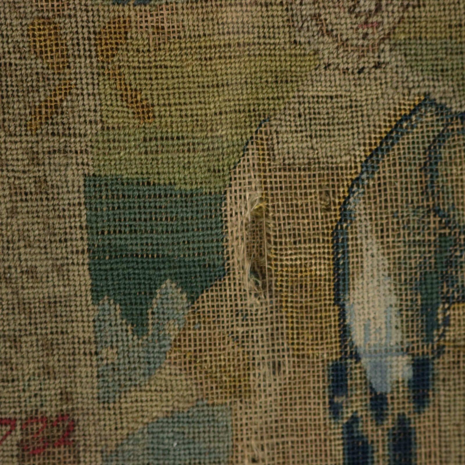 18th Century, 1732 Petit Point Embroidery Picture of Lady & Gent For Sale 13