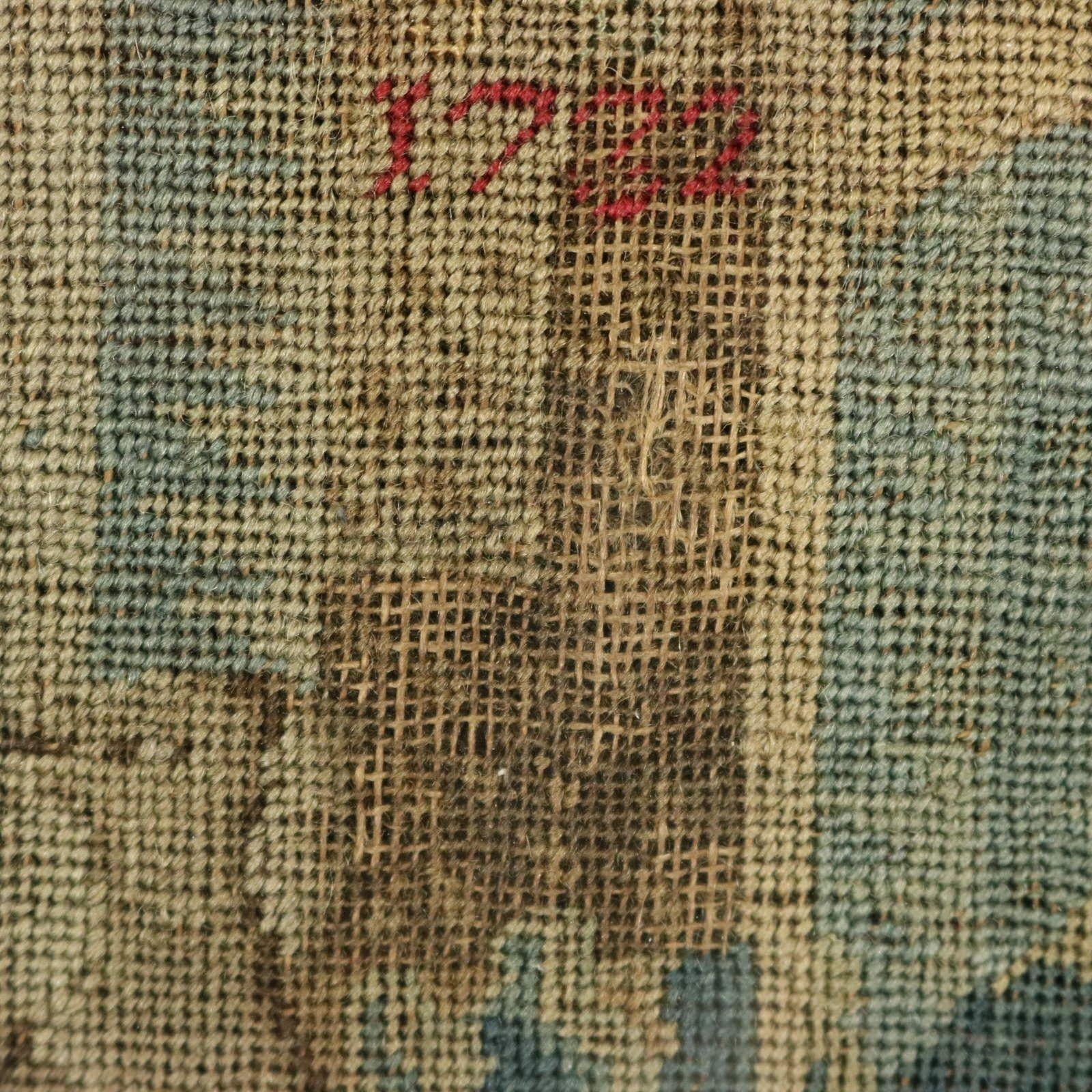 18th Century, 1732 Petit Point Embroidery Picture of Lady & Gent For Sale 15