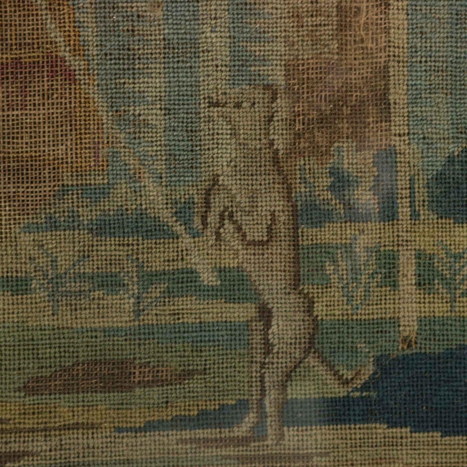 18th Century, 1732 Petit Point Embroidery Picture of Lady & Gent For Sale 3