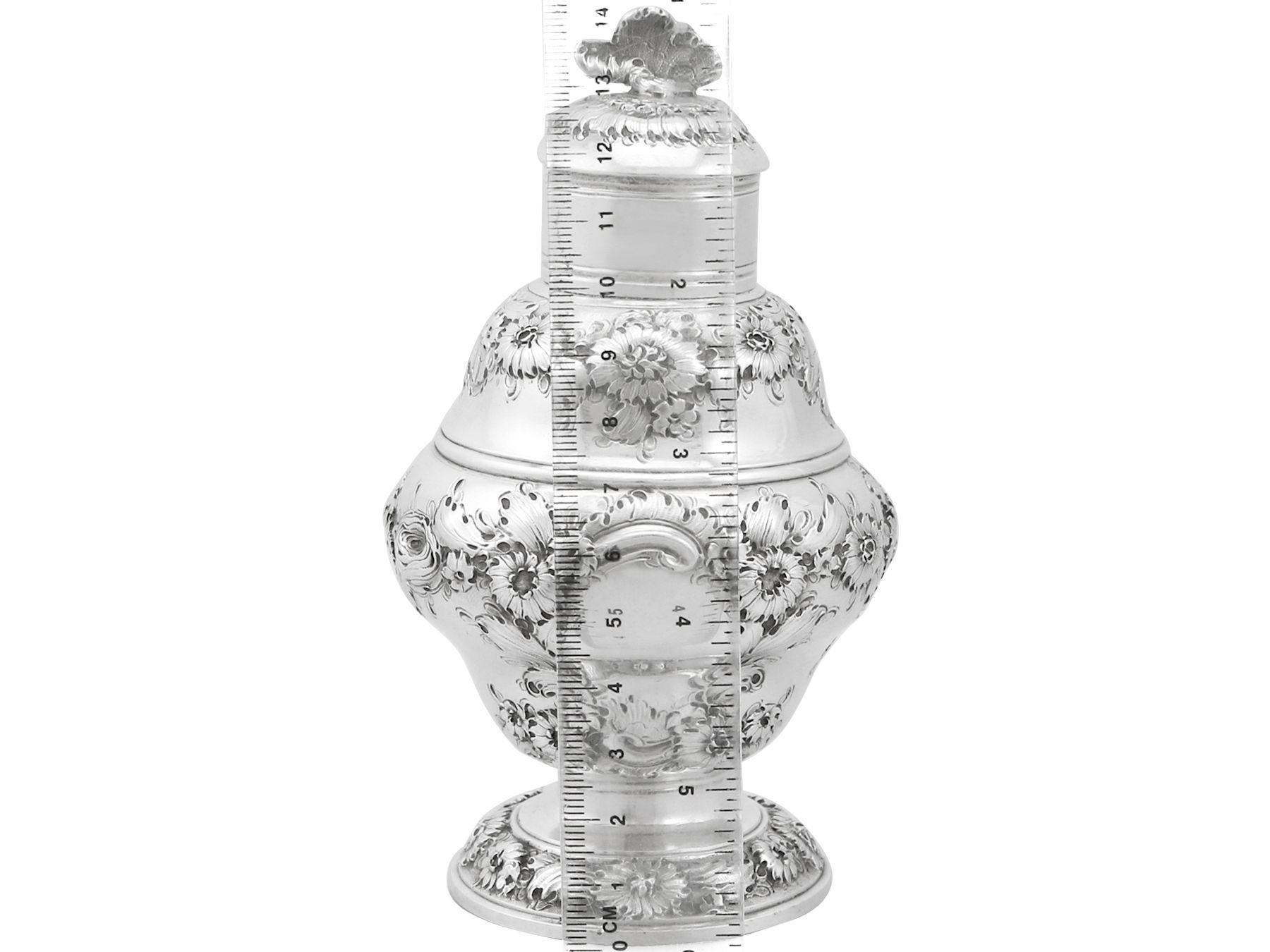 Georgian Sterling Silver Set of Two Tea Caddies For Sale 6