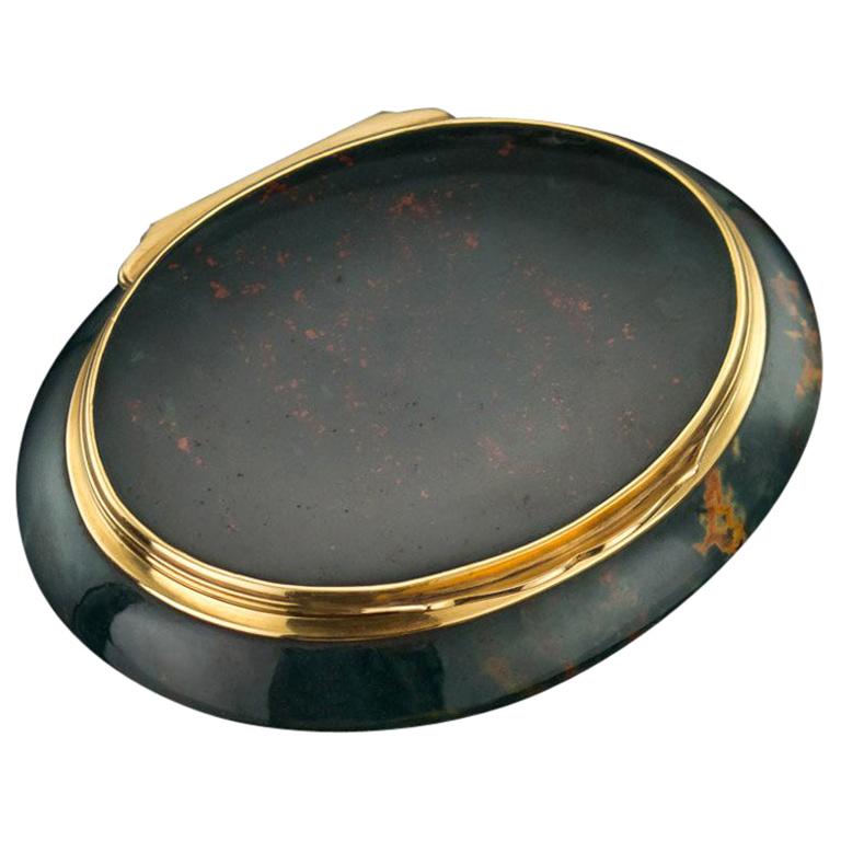 18th Century 18-Karat Gold-Mounted Hardstone Snuff Box, circa 1790