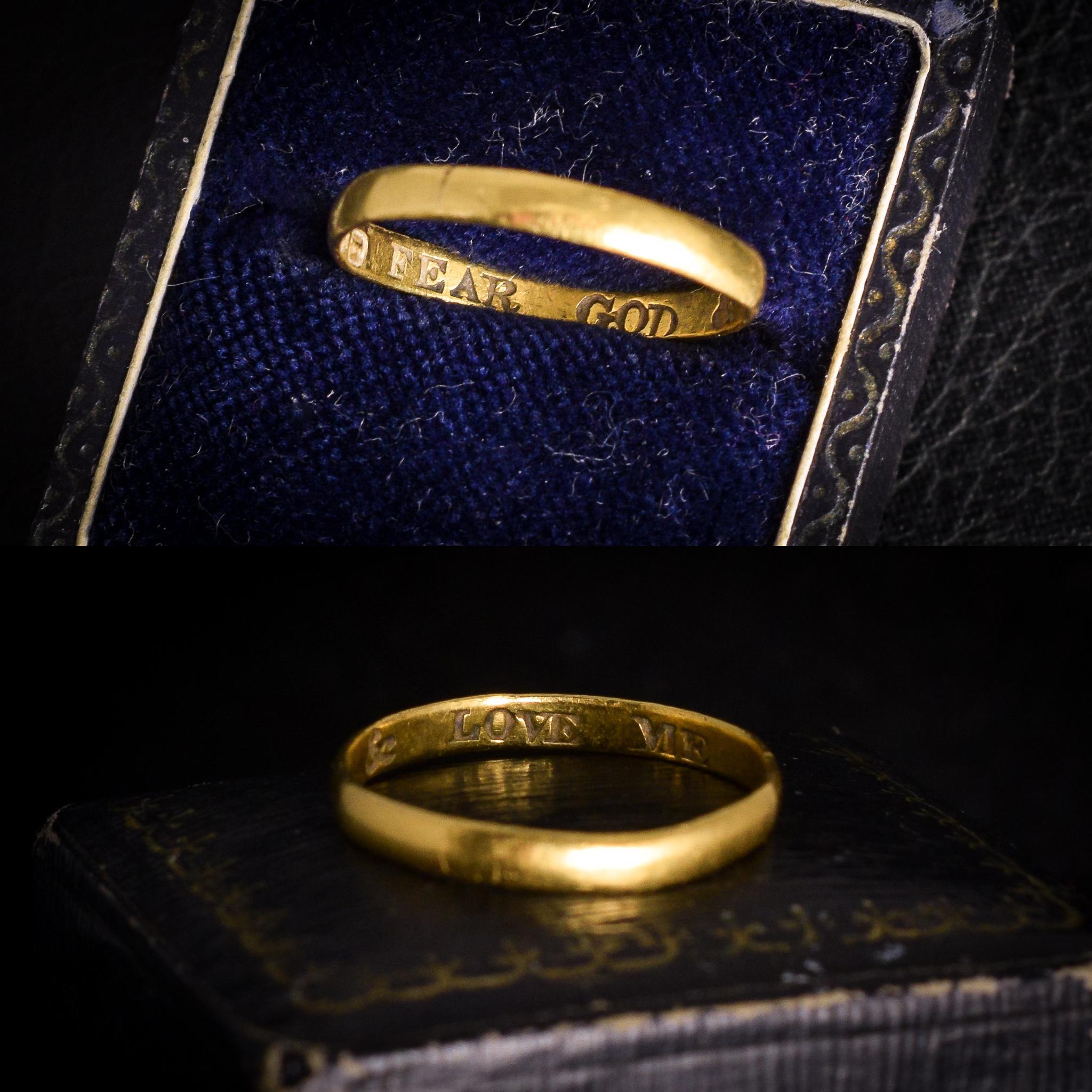 Georgian 18th Century 18 Karat Gold Posy Ring 