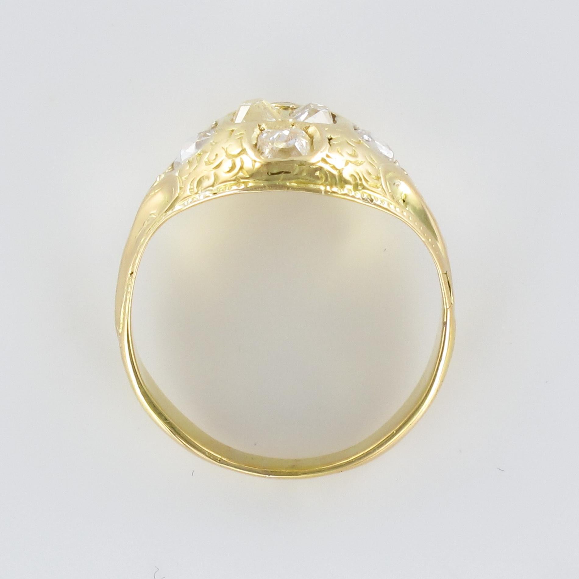 18th Century 18 Karat Yellow Gold 0.40 Carat Diamond Ring 6
