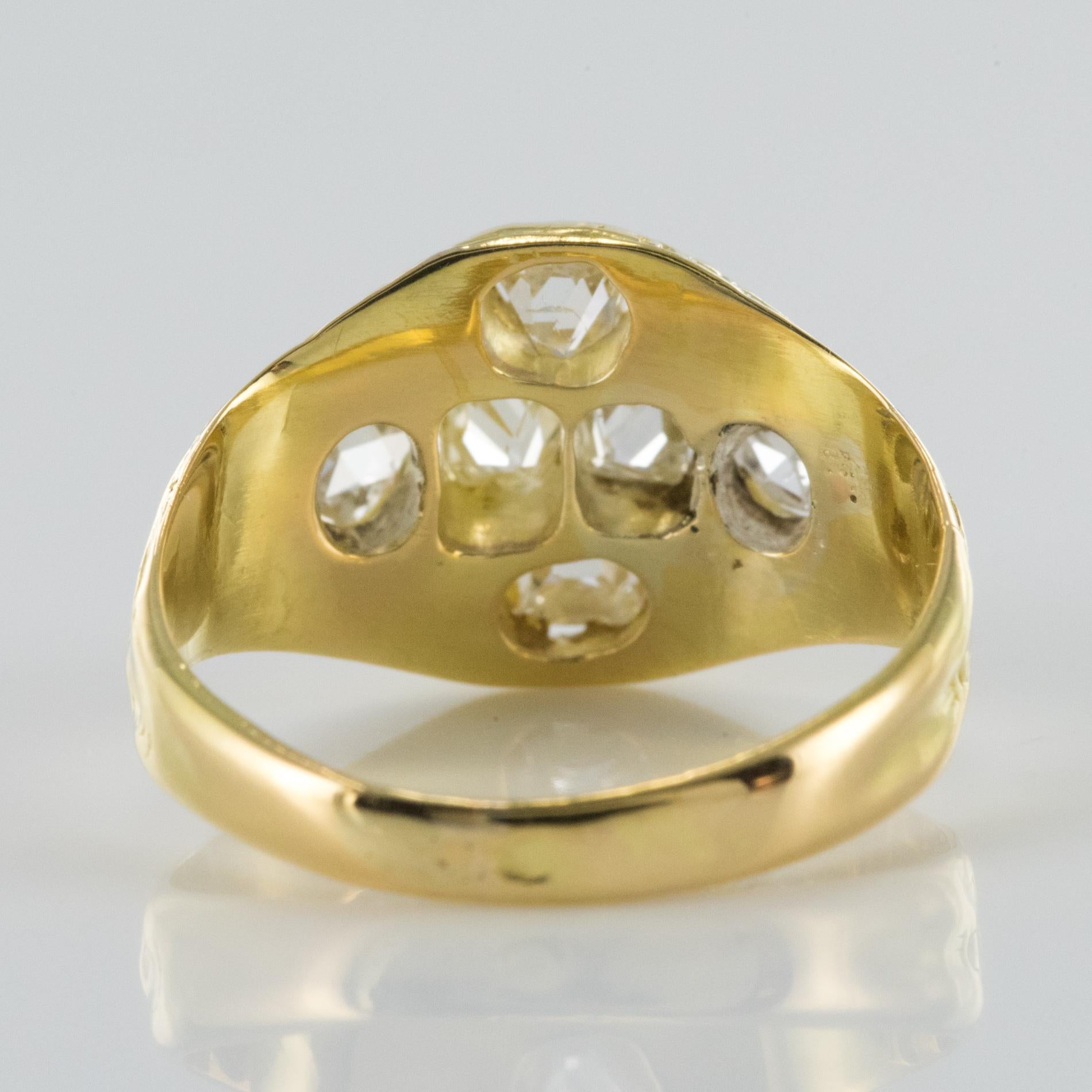 18th Century 18 Karat Yellow Gold 0.40 Carat Diamond Ring 7