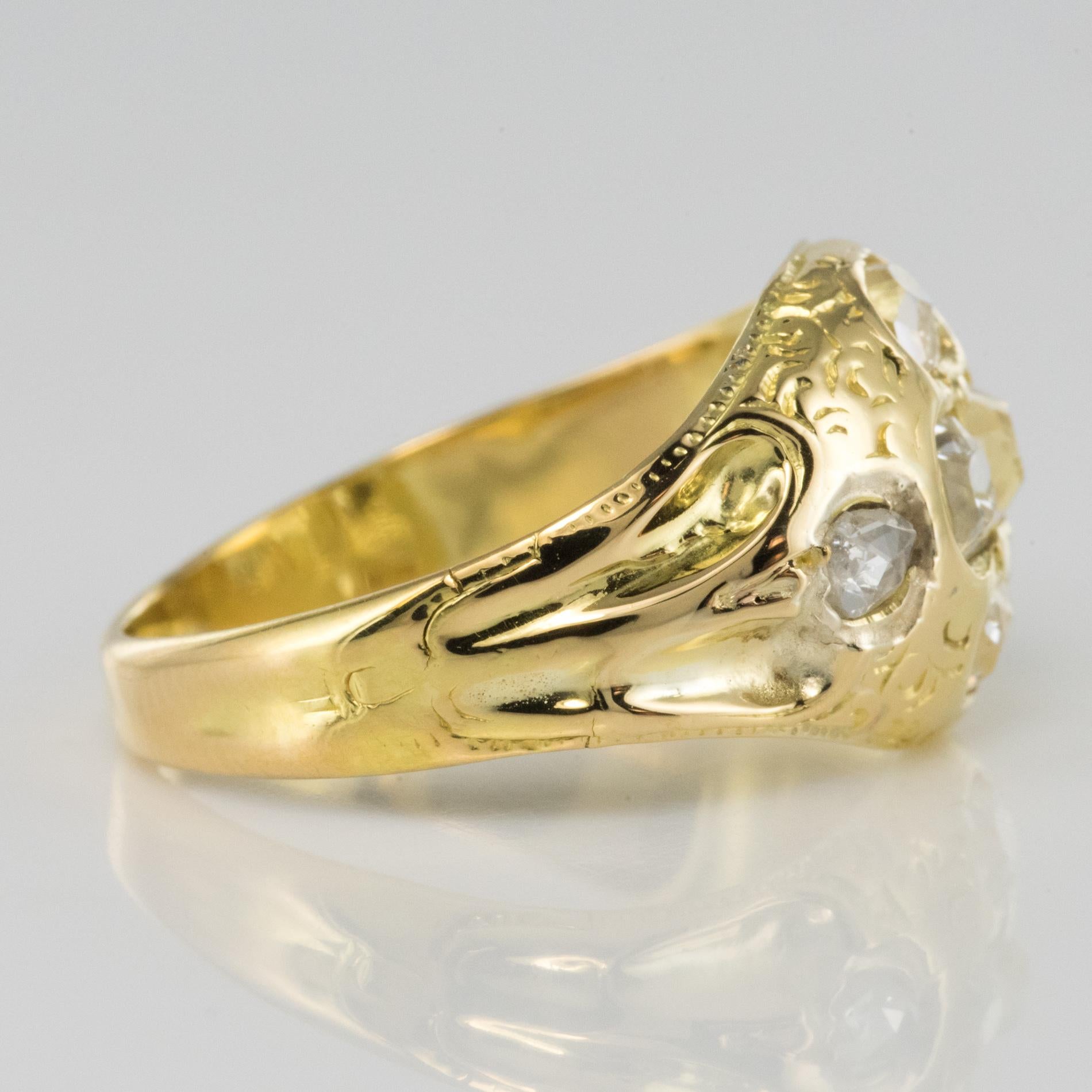 18th Century 18 Karat Yellow Gold 0.40 Carat Diamond Ring 1
