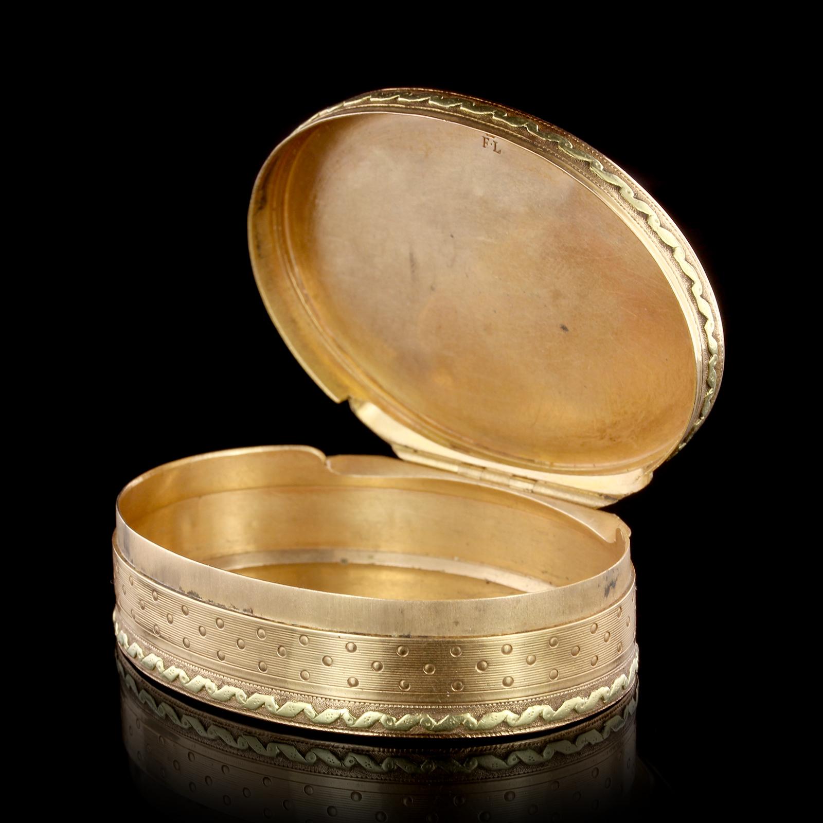 18th Century 18 Karat Gold Snuff Box, Possibly Switzerland In Good Condition For Sale In Nashua, NH