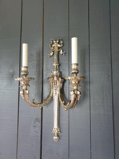 18th Century 2 lights Regence Wall Lamp in nickel finish