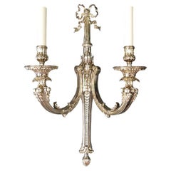 18th Century 2 lights Regence Wall Lamp in nickel finish