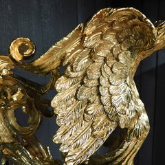Lampe murale Aigle à 3 lumières du XVIIIe siècle, finition or 24K
