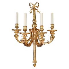 18th Century 4 lights Regence Wall Lamp in 18K gold finish