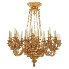 18th Century 42 arms Windsor Chandelier in gold 24k