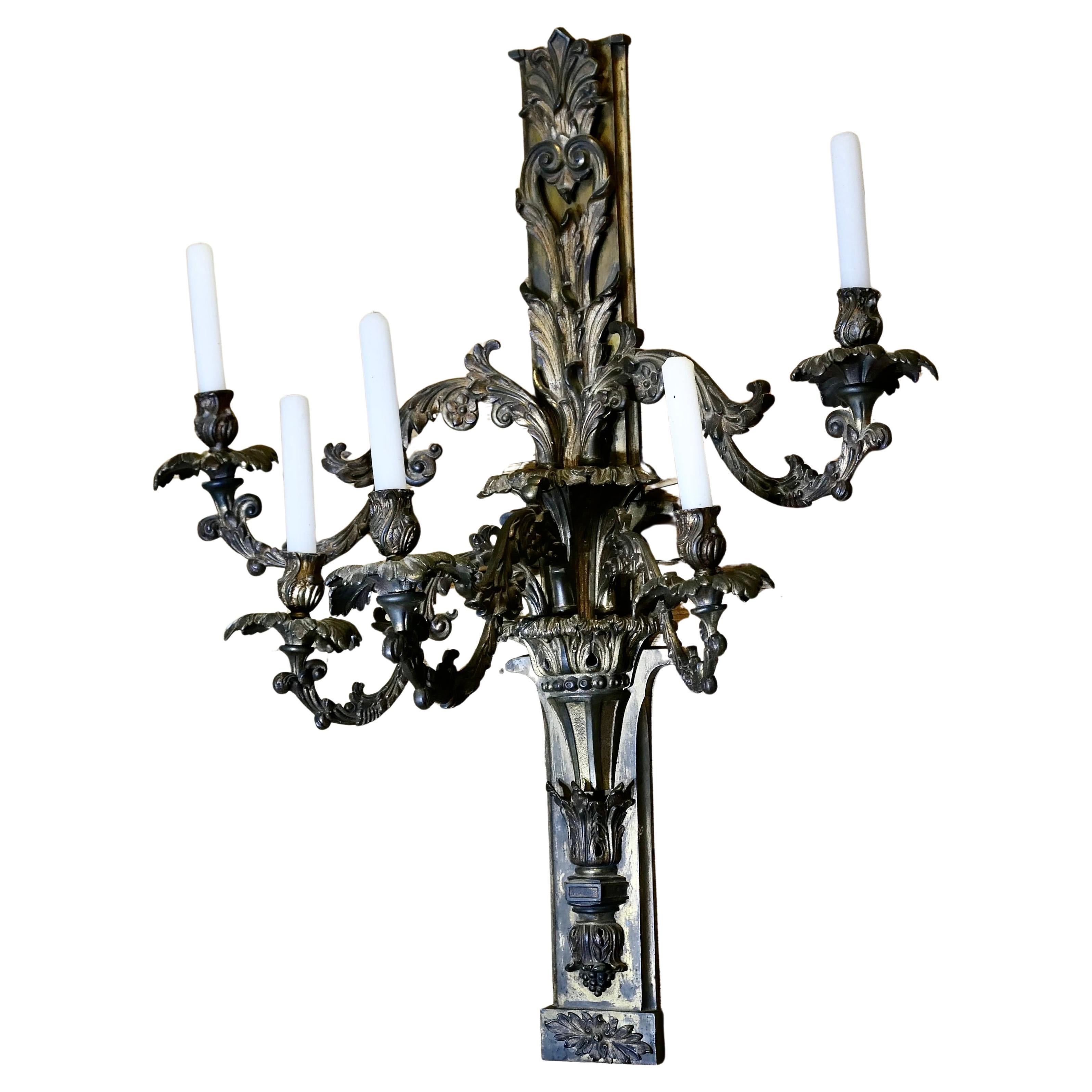 18th century 5 Branch Wall Sconce Candelabra