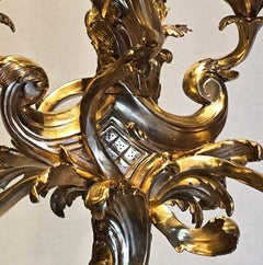 18th Century style 6 arms Louis XV Chandelier in antique bronze