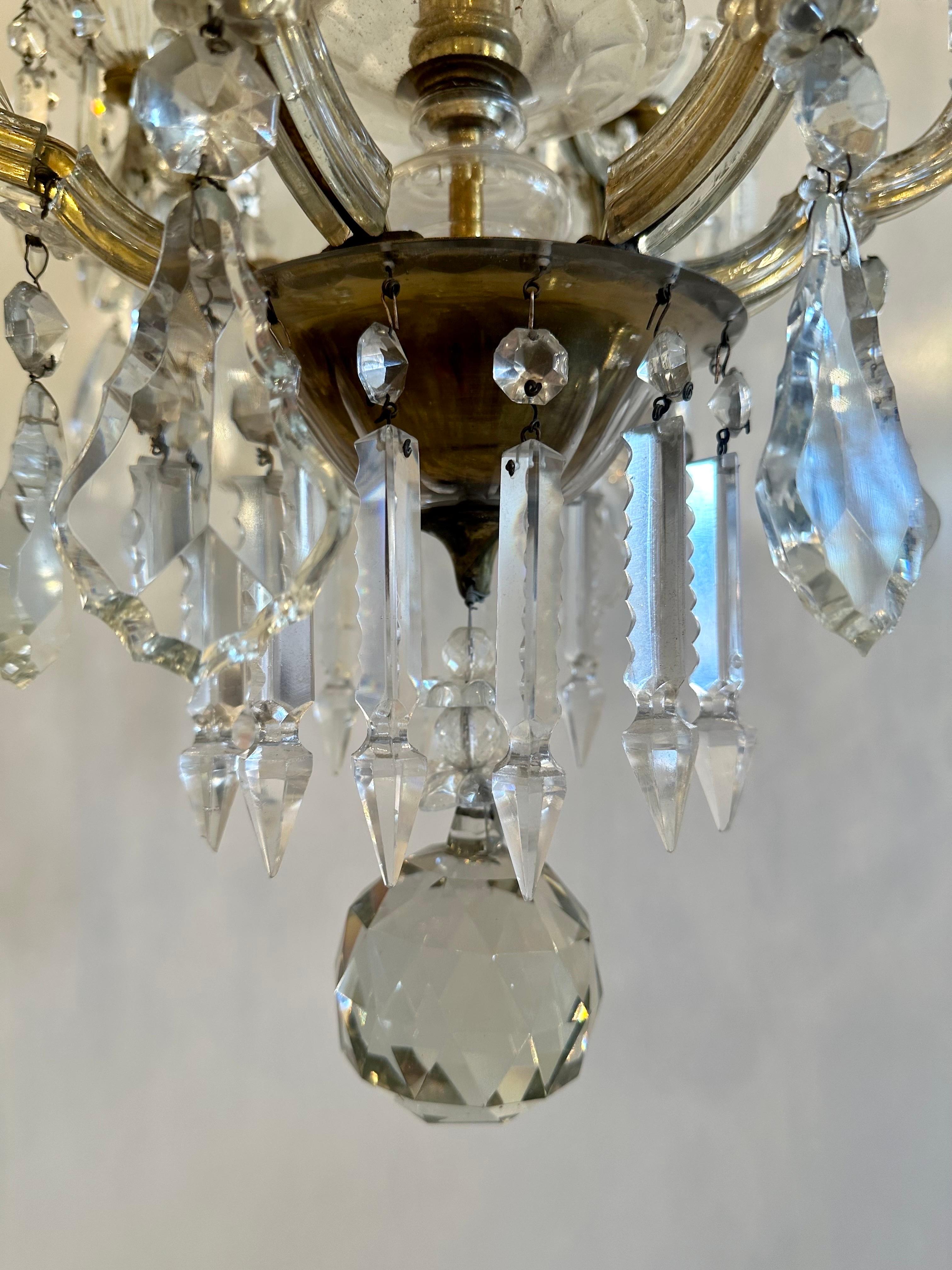 18th Century 18th century 6 light Maria Theresa crystal chandelier 