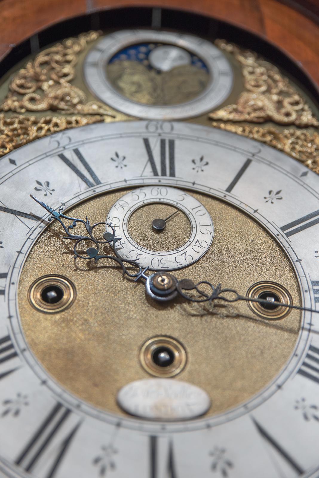 George I 18th Century 8 Day Original Hour Striking, Quarter Chiming Longcase Clock For Sale