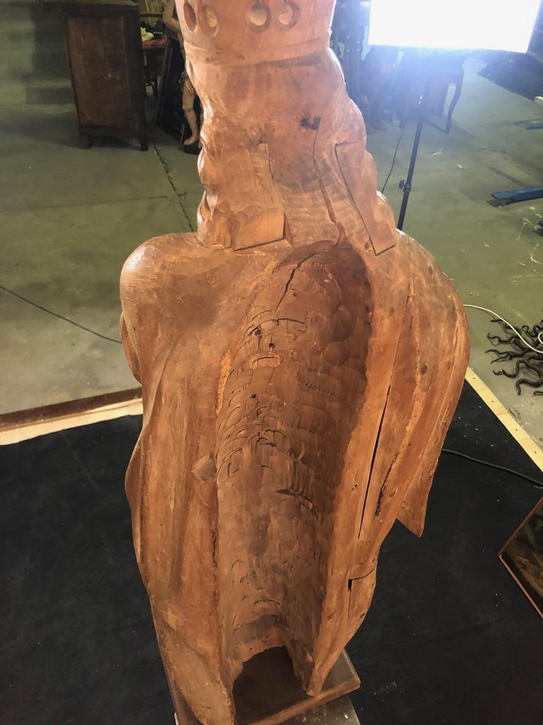 18th Century a Large Carved Wood Sculpture Madonna and Child at 1stDibs