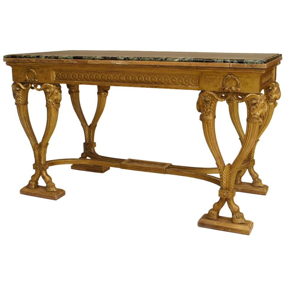 English Adam Gilt Marble Console Table