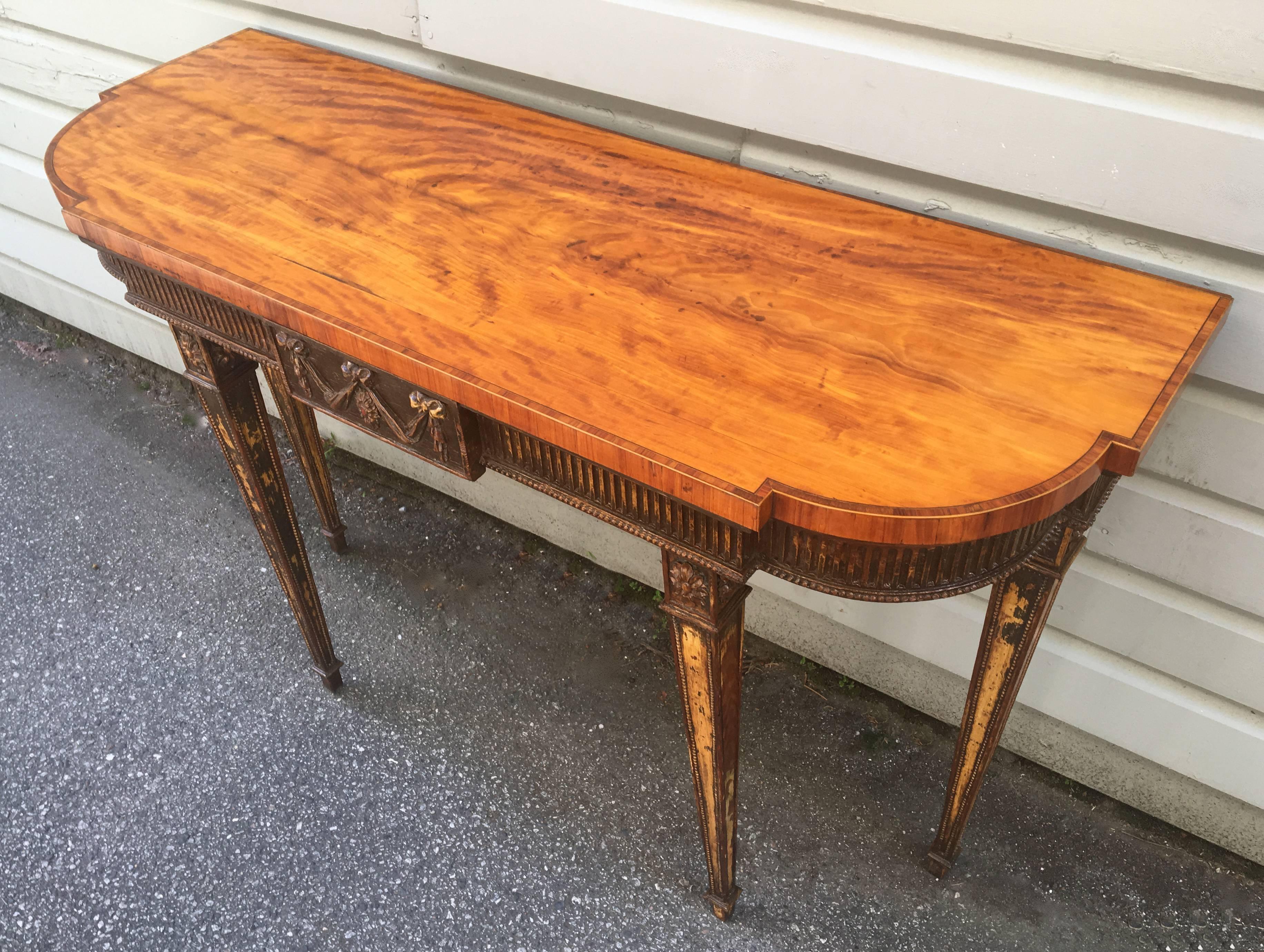 Satinwood 18th Century Adams Console Table