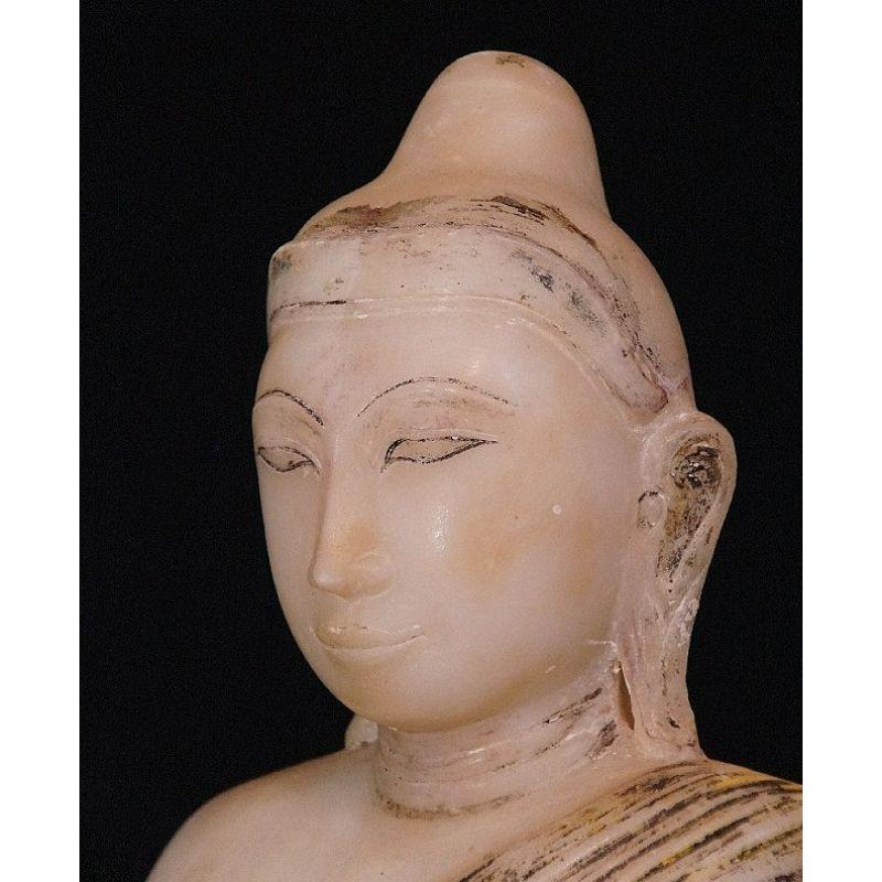 18th Century Alabaster Buddha from Burma For Sale 4