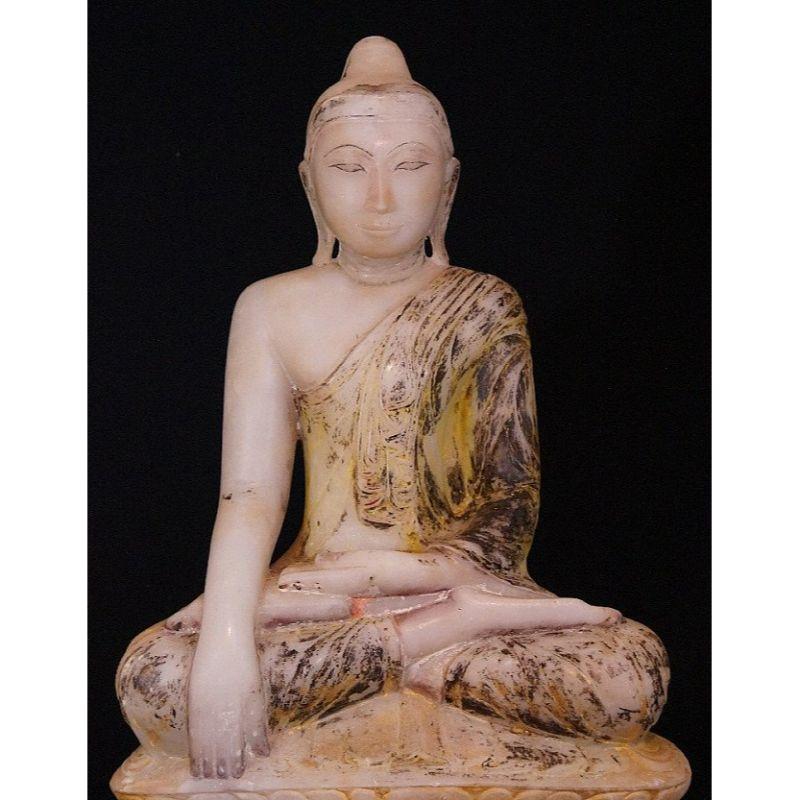 18th Century Alabaster Buddha from Burma For Sale 2
