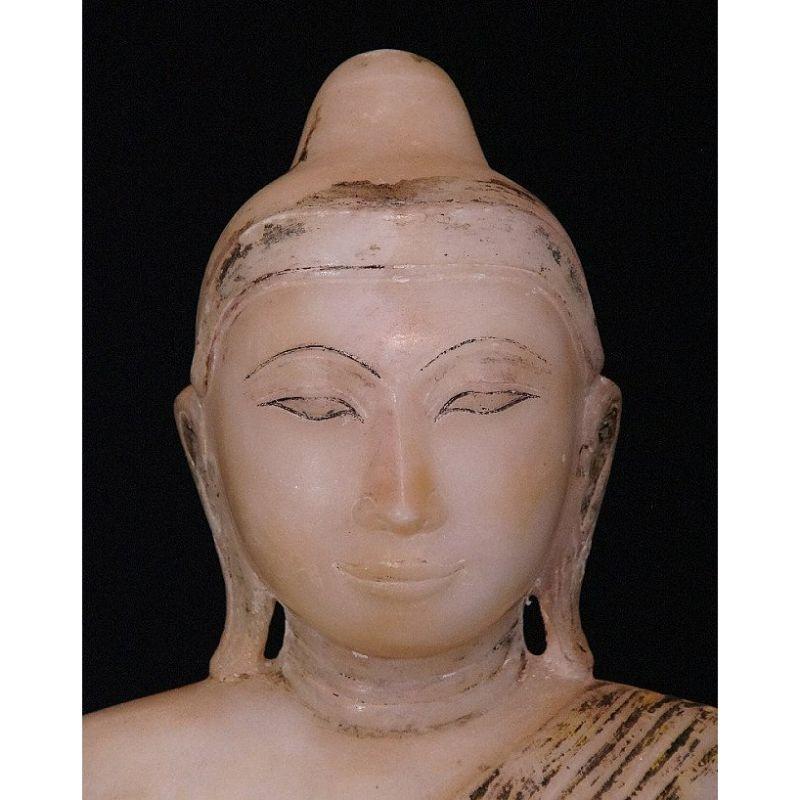18th Century Alabaster Buddha from Burma For Sale 3