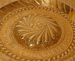 18th Century Alms Dish Lamb of God Italian Basin Bowl Brass Large