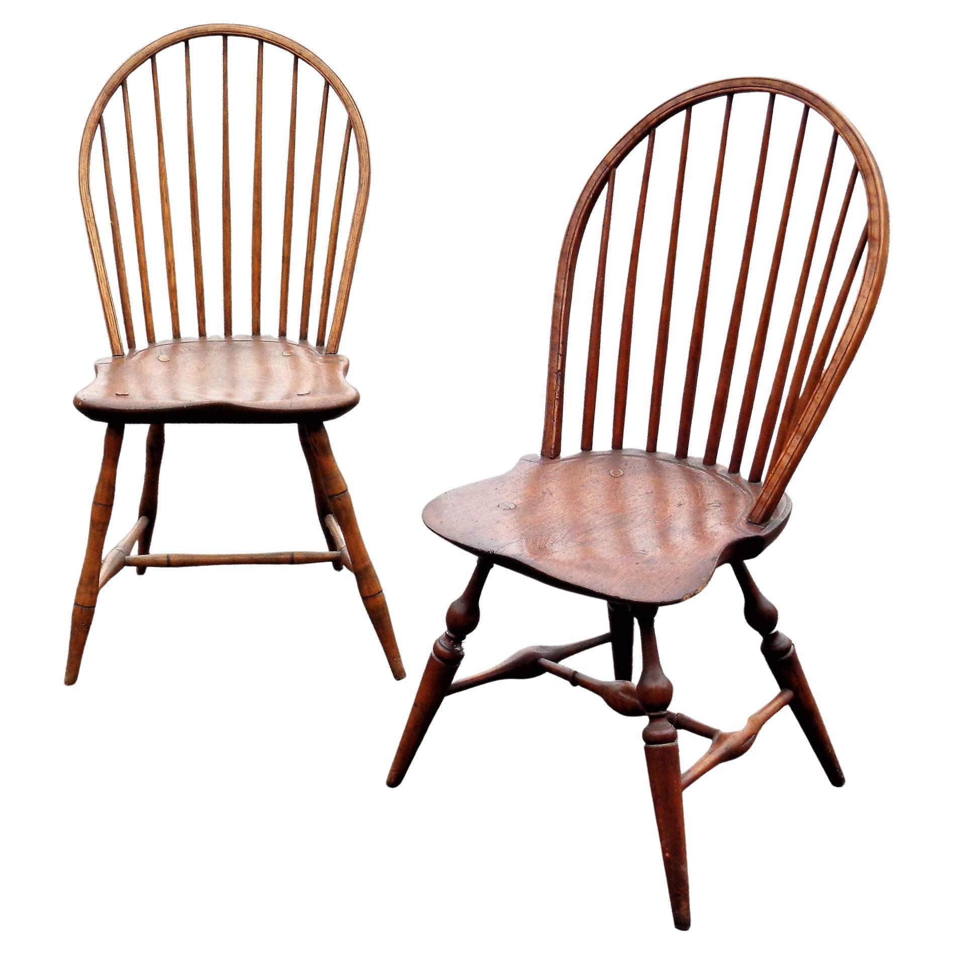 18th Century American Bow Back Windsor Chairs 6