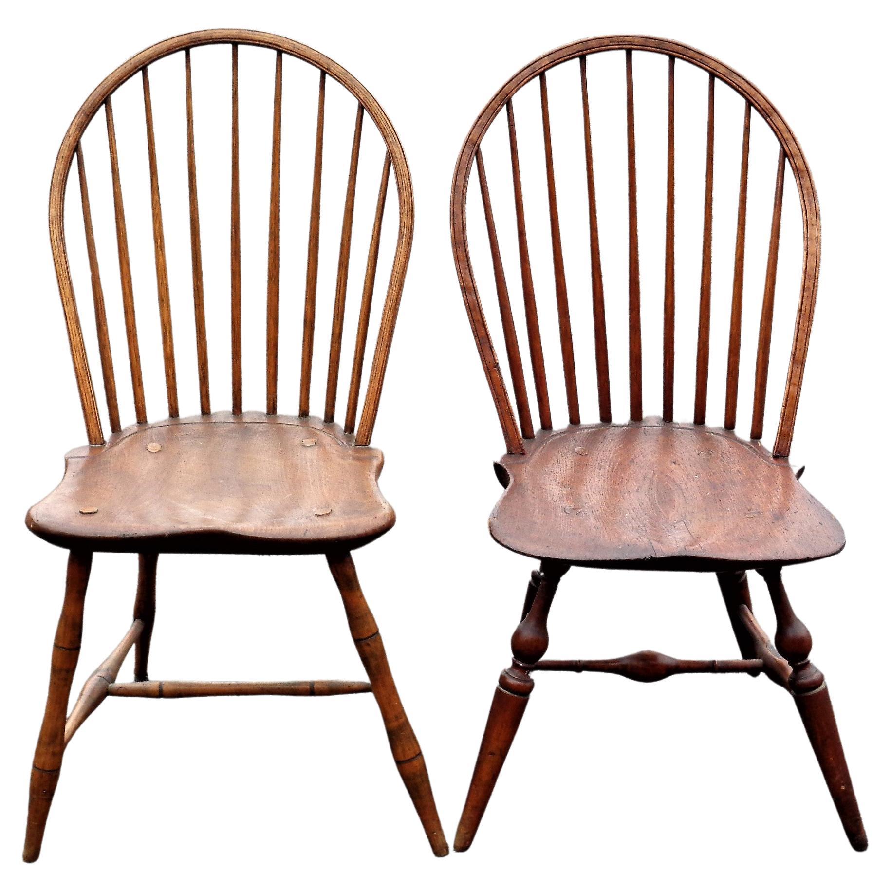  18th Century American Bow Back Windsor Chairs 7
